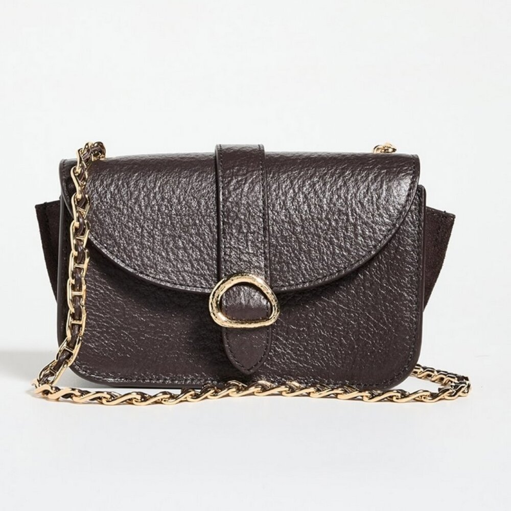 Ulla Johnson Esme Small Chain Crossbody Bag Chocolate Brown $690